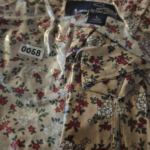 Suzanne Betro Women’s Floral Top Large – Boho Chic, Light Academia, Soft Vintage - Picture 12 of 12